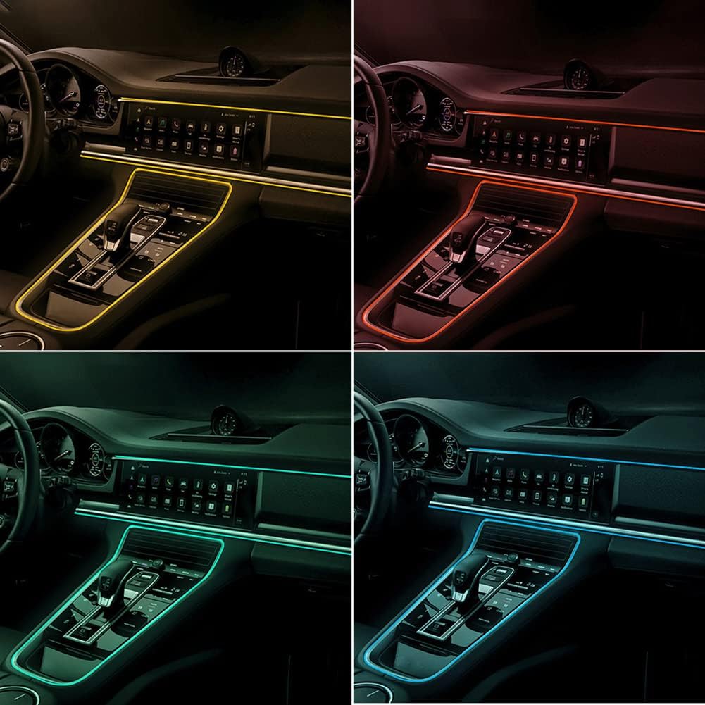 Tira de luz ambiente multifuncional 7 colores RGB para coches