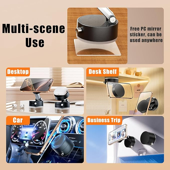 Soporte de teléfono con ventosa giratoria de 360°